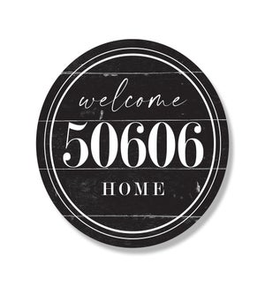 Personalized Zip Welcome Home Black Circle